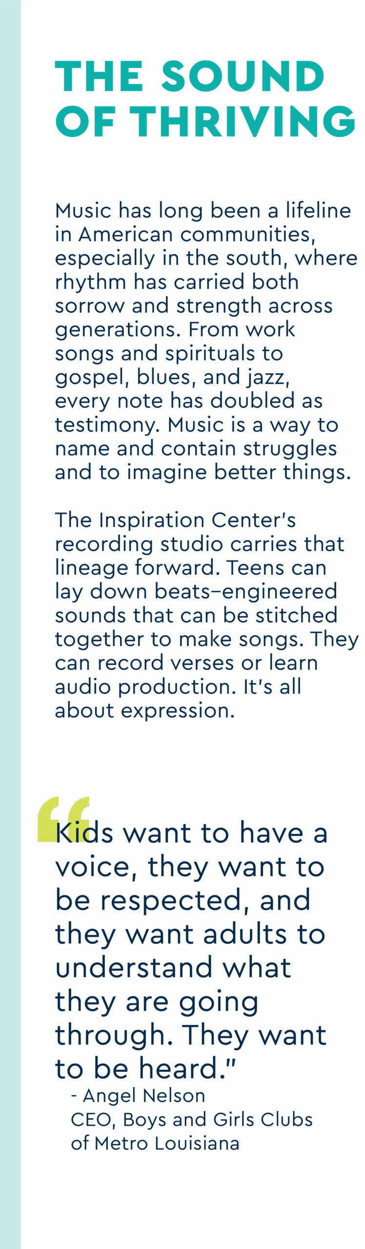 a chart explaining the sound of thriving 